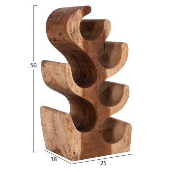 BOTTLE RACK 6-PLACE DIONY FK9485.11 SUAR WOOD--NATURAL COLOR 25x18x50Hcm. BOTTLE RACK 6-PLACE DIONY FK9485.11 SUAR WOOD--NATURAL COLOR 25x18x50Hcm.