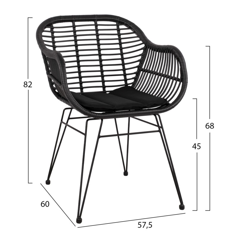 OUTDOOR LOUNGE SET FK11871 3PCS METAL & RATTAN IN BLACK COLOR OUTDOOR LOUNGE SET FK11871 3PCS METAL & RATTAN IN BLACK COLOR