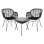 OUTDOOR LOUNGE SET FK11871 3PCS METAL & RATTAN IN BLACK COLOR