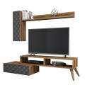 TV FURNITURE SET FK9518.01 MELAMINE IN WALNUT AND SKY BLUE 150x37.2x37.8Hcm. TV FURNITURE SET FK9518.01 MELAMINE IN WALNUT AND SKY BLUE 150x37.2x37.8Hcm.