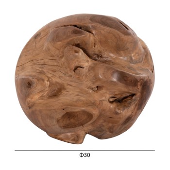 FLOOR DECORATION CLEMOR (S) FK18300 SPHERE MADE OF SOLID TEAK WOOD--NATURAL COLOR Φ30cm. FLOOR DECORATION CLEMOR (S) FK18300 SPHERE MADE OF SOLID TEAK WOOD--NATURAL COLOR Φ30cm.