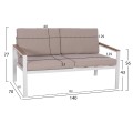 OUTDOOR LOUNGE SET 4PCS SAFIN FK6278.01 ALUMINUM IN WHITE--POLYWOOD--OLEFIN FABRIC IN BEIGE
