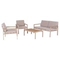 OUTDOOR LOUNGE SET 4PCS SAFIN FK6278.04 ALUMINUM IN CAPPUCCINO--POLYWOOD--OLEFIN FABRIC IN BEIGE OUTDOOR LOUNGE SET 4PCS SAFIN FK6278.04 ALUMINUM IN CAPPUCCINO--POLYWOOD--OLEFIN FABRIC IN BEIGE