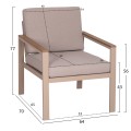 OUTDOOR LOUNGE SET 4PCS SAFIN FK6278.04 ALUMINUM IN CAPPUCCINO--POLYWOOD--OLEFIN FABRIC IN BEIGE OUTDOOR LOUNGE SET 4PCS SAFIN FK6278.04 ALUMINUM IN CAPPUCCINO--POLYWOOD--OLEFIN FABRIC IN BEIGE