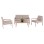 OUTDOOR LOUNGE SET 4PCS SAFIN FK6278.04 ALUMINUM IN CAPPUCCINO--POLYWOOD--OLEFIN FABRIC IN BEIGE
