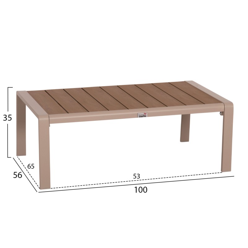 OUTDOOR LOUNGE SET 4PCS SAFIN FK6278.04 ALUMINUM IN CAPPUCCINO--POLYWOOD--OLEFIN FABRIC IN BEIGE OUTDOOR LOUNGE SET 4PCS SAFIN FK6278.04 ALUMINUM IN CAPPUCCINO--POLYWOOD--OLEFIN FABRIC IN BEIGE