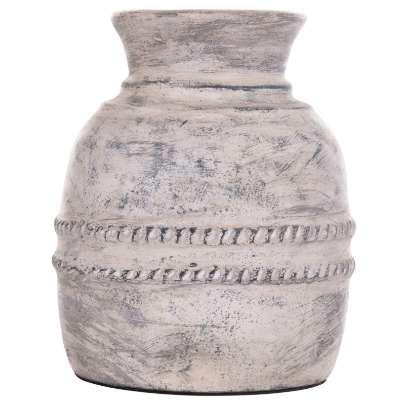 DECORATIVE TABLE VASE VERMO FK4393 TERRACOTTA IN LIGHT GREY Φ21x25Hcm. DECORATIVE TABLE VASE VERMO FK4393 TERRACOTTA IN LIGHT GREY Φ21x25Hcm.