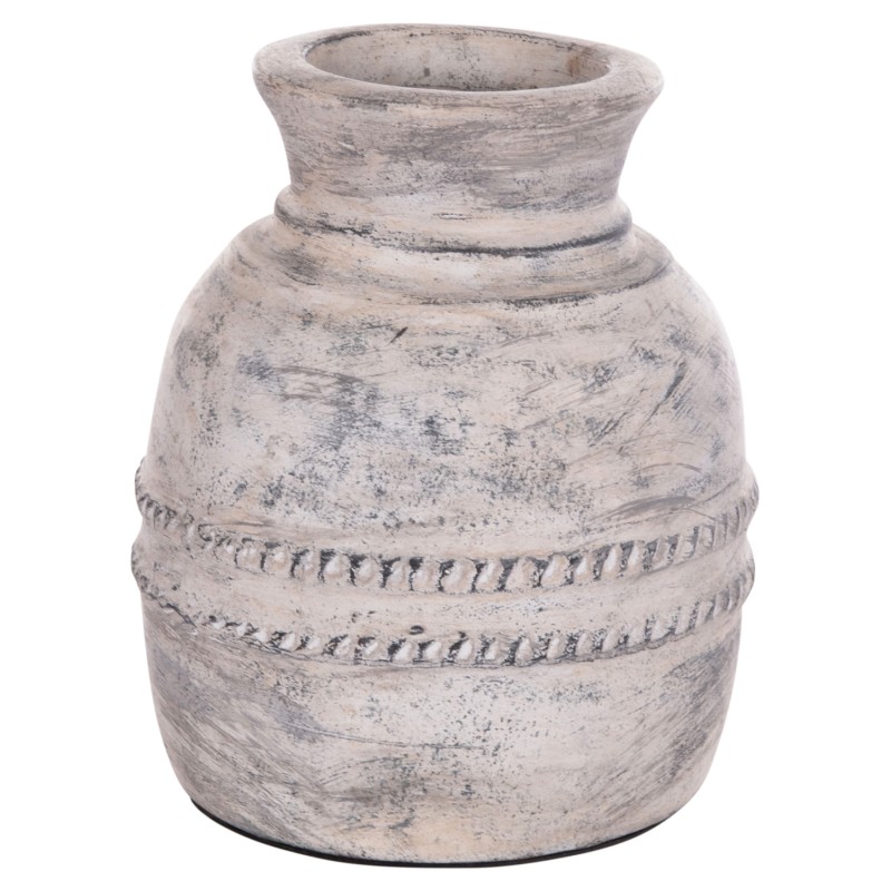 DECORATIVE TABLE VASE VERMO FK4393 TERRACOTTA IN LIGHT GREY Φ21x25Hcm. DECORATIVE TABLE VASE VERMO FK4393 TERRACOTTA IN LIGHT GREY Φ21x25Hcm.