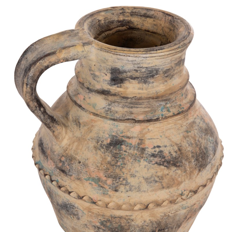 DECORATIVE TABLE VASE VERMO FK4397 TERRACOTTA IN CREAM BEIGE Φ20x20.5Hcm. DECORATIVE TABLE VASE VERMO FK4397 TERRACOTTA IN CREAM BEIGE Φ20x20.5Hcm.
