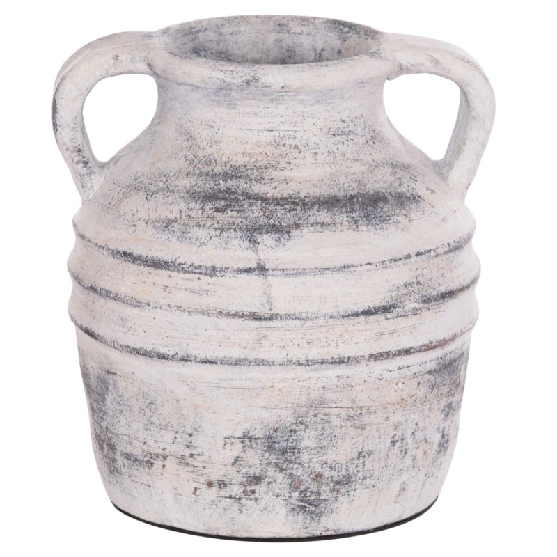 DECORATIVE TABLE VASE VERMO FK4398 TERRACOTTA IN LIGHT GREY Φ21x22Hcm. DECORATIVE TABLE VASE VERMO FK4398 TERRACOTTA IN LIGHT GREY Φ21x22Hcm.