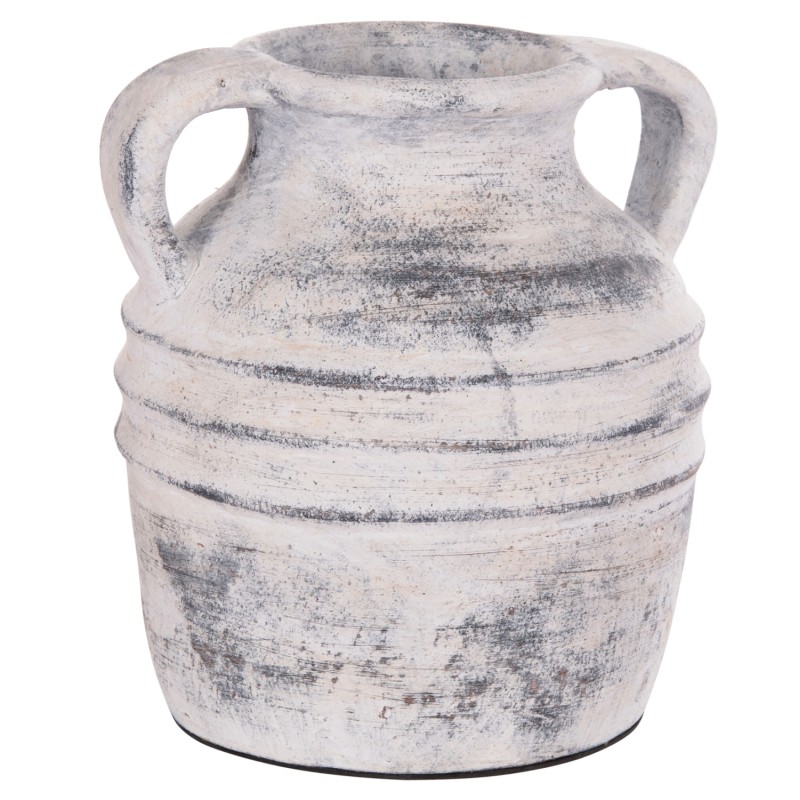 DECORATIVE TABLE VASE VERMO FK4398 TERRACOTTA IN LIGHT GREY Φ21x22Hcm. DECORATIVE TABLE VASE VERMO FK4398 TERRACOTTA IN LIGHT GREY Φ21x22Hcm.