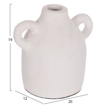 DECORATIVE VASE SERIES CLAYVON FK4407 TERRACOTTA IN WHITE COLOR 20x12x19Hcm. DECORATIVE VASE SERIES CLAYVON FK4407 TERRACOTTA IN WHITE COLOR 20x12x19Hcm.