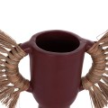 DECORATIVE TABLE VASE ALICA FK4668.06S TERRACOTA IN MAROON COLOR & GRASS--55x19x34Hcm. DECORATIVE TABLE VASE ALICA FK4668.06S TERRACOTA IN MAROON COLOR & GRASS--55x19x34Hcm.