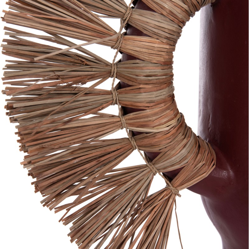 DECORATIVE TABLE VASE ALICA FK4668.06S TERRACOTA IN MAROON COLOR & GRASS--55x19x34Hcm. DECORATIVE TABLE VASE ALICA FK4668.06S TERRACOTA IN MAROON COLOR & GRASS--55x19x34Hcm.