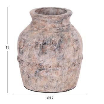 DECORATIVE TABLE VASE VERMO FK4395 TERRACOTTA IN BRUSHED GREY Φ17x19Hcm. DECORATIVE TABLE VASE VERMO FK4395 TERRACOTTA IN BRUSHED GREY Φ17x19Hcm.