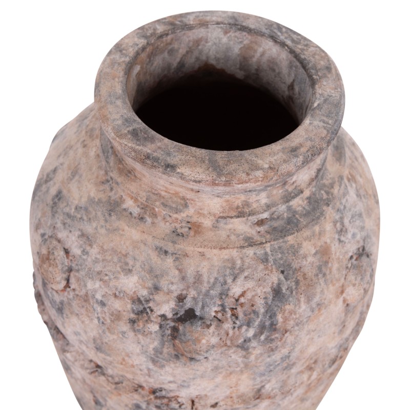 DECORATIVE TABLE VASE VERMO FK4395 TERRACOTTA IN BRUSHED GREY Φ17x19Hcm. DECORATIVE TABLE VASE VERMO FK4395 TERRACOTTA IN BRUSHED GREY Φ17x19Hcm.