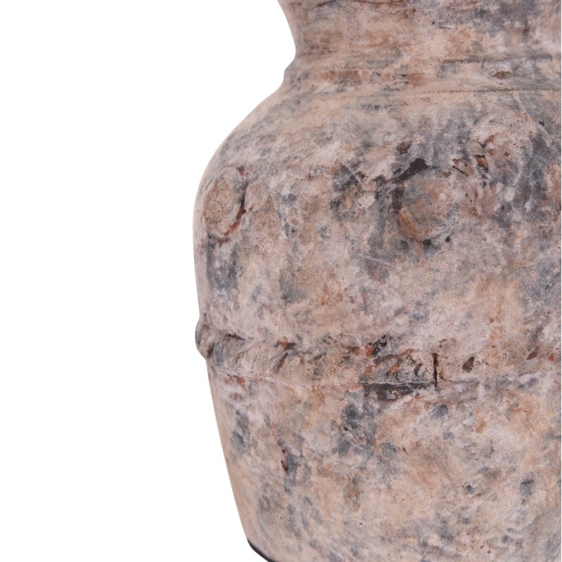 DECORATIVE TABLE VASE VERMO FK4395 TERRACOTTA IN BRUSHED GREY Φ17x19Hcm. DECORATIVE TABLE VASE VERMO FK4395 TERRACOTTA IN BRUSHED GREY Φ17x19Hcm.