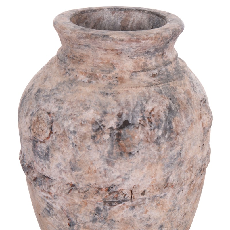 DECORATIVE TABLE VASE VERMO FK4395 TERRACOTTA IN BRUSHED GREY Φ17x19Hcm. DECORATIVE TABLE VASE VERMO FK4395 TERRACOTTA IN BRUSHED GREY Φ17x19Hcm.