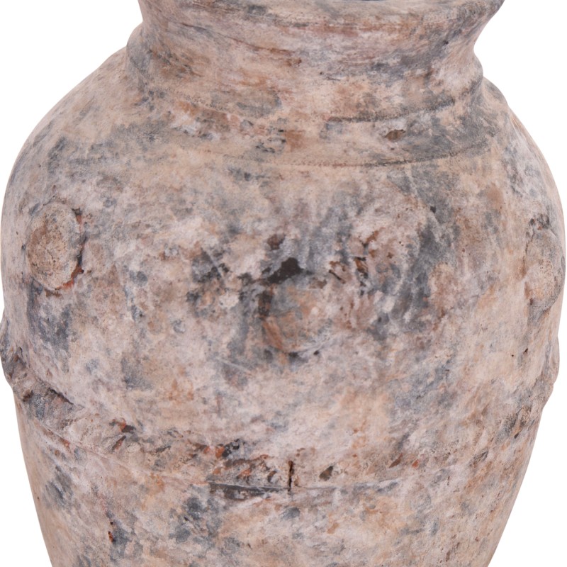 DECORATIVE TABLE VASE VERMO FK4395 TERRACOTTA IN BRUSHED GREY Φ17x19Hcm. DECORATIVE TABLE VASE VERMO FK4395 TERRACOTTA IN BRUSHED GREY Φ17x19Hcm.