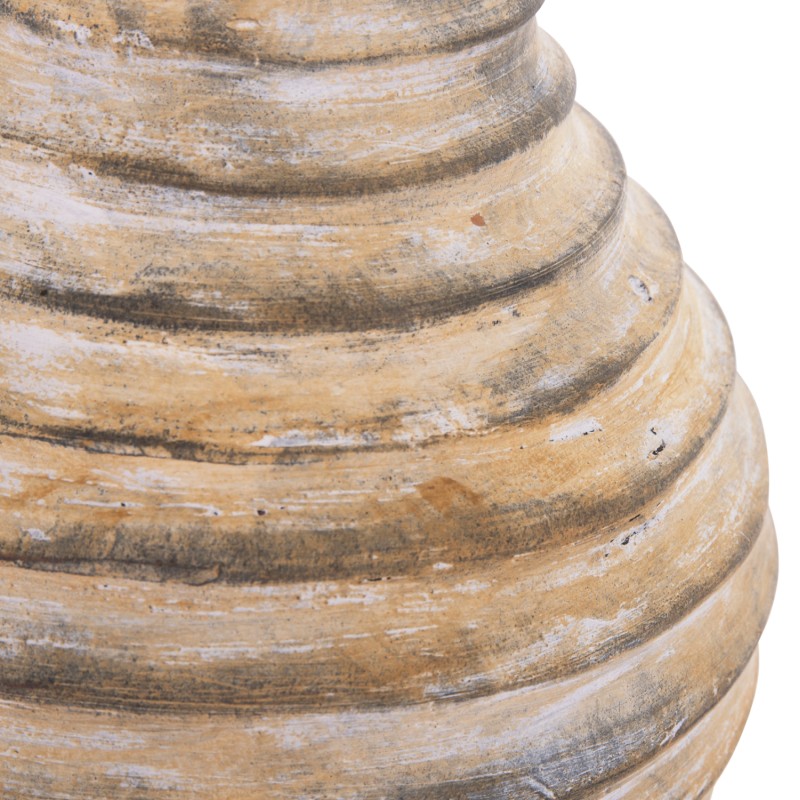 DECORATIVE TABLE VASE VERMO FK4401 TERRACOTTA IN BRUSHED BEIGE Φ27x30Hcm. DECORATIVE TABLE VASE VERMO FK4401 TERRACOTTA IN BRUSHED BEIGE Φ27x30Hcm.