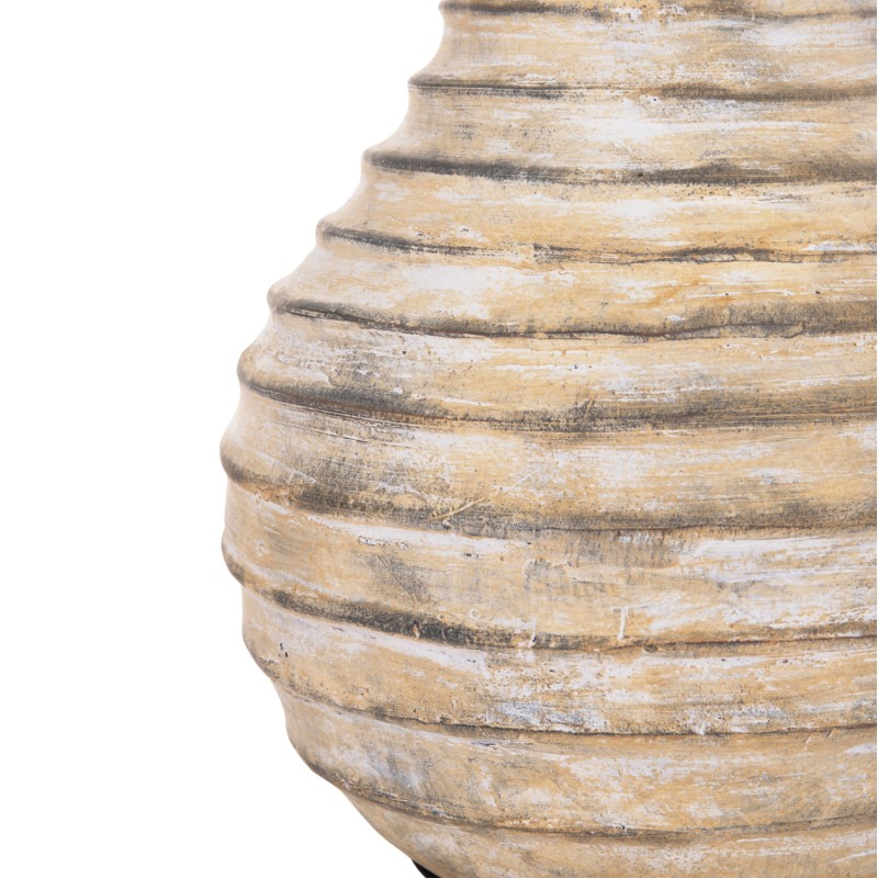 DECORATIVE TABLE VASE VERMO FK4401 TERRACOTTA IN BRUSHED BEIGE Φ27x30Hcm. DECORATIVE TABLE VASE VERMO FK4401 TERRACOTTA IN BRUSHED BEIGE Φ27x30Hcm.