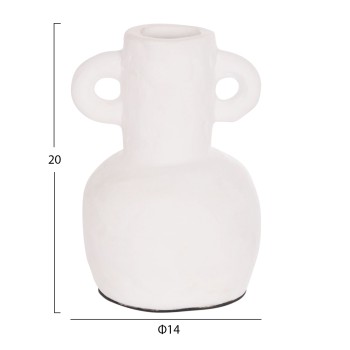 DECORATIVE VASE SERIES CLAYVON FK4406 TERRACOTTA IN WHITE COLOR Φ14x20Hcm. DECORATIVE VASE SERIES CLAYVON FK4406 TERRACOTTA IN WHITE COLOR Φ14x20Hcm.
