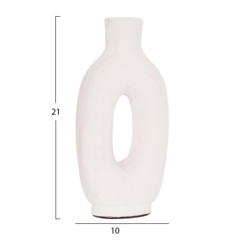 DECORATIVE VASE SERIES CLAYVON FK4409 TERRACOTTA IN WHITE COLOR 10x5x21Hcm. DECORATIVE VASE SERIES CLAYVON FK4409 TERRACOTTA IN WHITE COLOR 10x5x21Hcm.