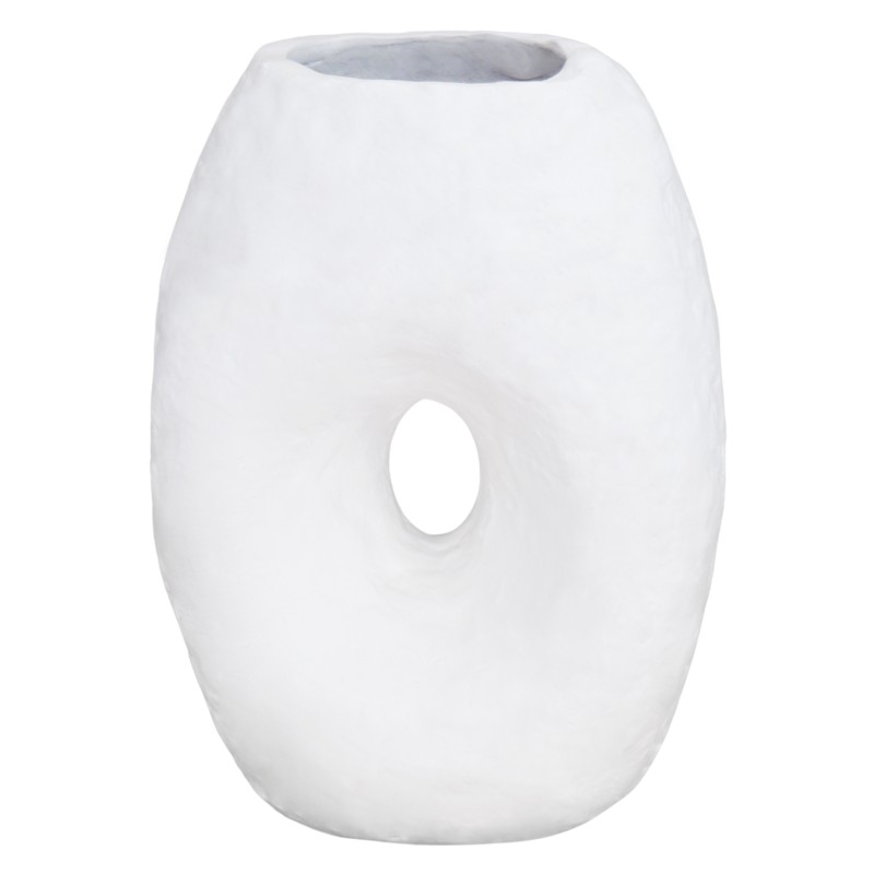 DECORATIVE TABLE VASE NAMENTIS FK4673.02L TERRACOTA IN WHITE COLOR--26.5x16x36.5Hcm. DECORATIVE TABLE VASE NAMENTIS FK4673.02L TERRACOTA IN WHITE COLOR--26.5x16x36.5Hcm.