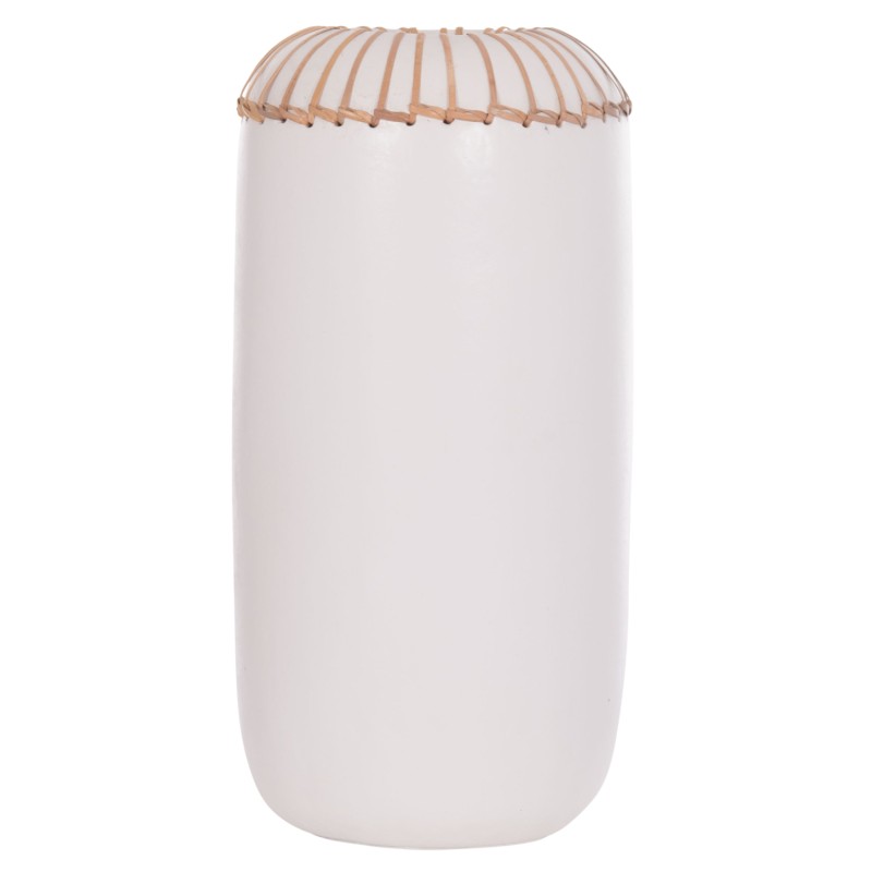 DECORATIVE TABLE VASE LENNOX FK4675.02S TERRACOTA IN WHITE--Φ18x33Hcm. DECORATIVE TABLE VASE LENNOX FK4675.02S TERRACOTA IN WHITE--Φ18x33Hcm.