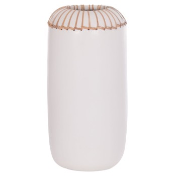 DECORATIVE TABLE VASE LENNOX FK4675.02S TERRACOTA IN WHITE--Φ18x33Hcm.
