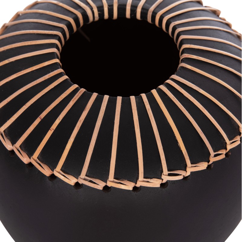 DECORATIVE TABLE VASE LENNOX FK4675.01L TERRACOTA IN BLACK--Φ22x20Hcm. DECORATIVE TABLE VASE LENNOX FK4675.01L TERRACOTA IN BLACK--Φ22x20Hcm.