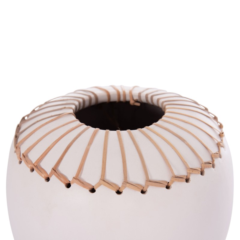 DECORATIVE TABLE VASE LENNOX FK4675.02L TERRACOTA IN WHITE--Φ22x20Hcm. DECORATIVE TABLE VASE LENNOX FK4675.02L TERRACOTA IN WHITE--Φ22x20Hcm.