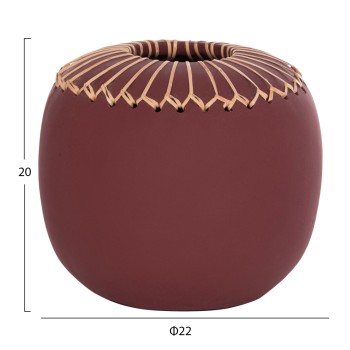 DECORATIVE TABLE VASE LENNOX FK4675.06L TERRACOTA IN MAROON RED--Φ22x20Hcm. DECORATIVE TABLE VASE LENNOX FK4675.06L TERRACOTA IN MAROON RED--Φ22x20Hcm.