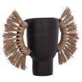 DECORATIVE TABLE VASE ALICA FK4668.01L TERRACOTA IN BLACK COLOR & GRASS--64x22x38Hcm. DECORATIVE TABLE VASE ALICA FK4668.01L TERRACOTA IN BLACK COLOR & GRASS--64x22x38Hcm.