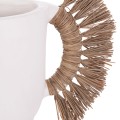 DECORATIVE TABLE VASE ALICA FK4668.02L TERRACOTA IN WHITE COLOR & GRASS--64x22x38Hcm. DECORATIVE TABLE VASE ALICA FK4668.02L TERRACOTA IN WHITE COLOR & GRASS--64x22x38Hcm.