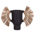 DECORATIVE TABLE VASE ALICA FK4668.01S TERRACOTA IN BLACK COLOR & GRASS--55x19x34Hcm. DECORATIVE TABLE VASE ALICA FK4668.01S TERRACOTA IN BLACK COLOR & GRASS--55x19x34Hcm.
