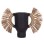 DECORATIVE TABLE VASE ALICA FK4668.01S TERRACOTA IN BLACK COLOR & GRASS--55x19x34Hcm.