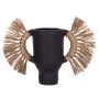 DECORATIVE TABLE VASE ALICA FK4668.01S TERRACOTA IN BLACK COLOR & GRASS--55x19x34Hcm.