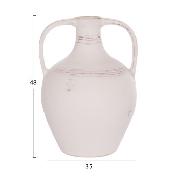 DECORATIVE VASE (AMPHORA) FEAX FK4676.02S TERRACOTA IN WHITE--35x35x48Hcm. DECORATIVE VASE (AMPHORA) FEAX FK4676.02S TERRACOTA IN WHITE--35x35x48Hcm.