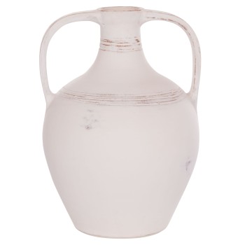 DECORATIVE VASE (AMPHORA) FEAX FK4676.02S TERRACOTA IN WHITE--35x35x48Hcm.