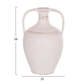 DECORATIVE VASE (AMPHORA) FEAX FK4676.02L TERRACOTA IN WHITE--35x35x58Hcm. DECORATIVE VASE (AMPHORA) FEAX FK4676.02L TERRACOTA IN WHITE--35x35x58Hcm.