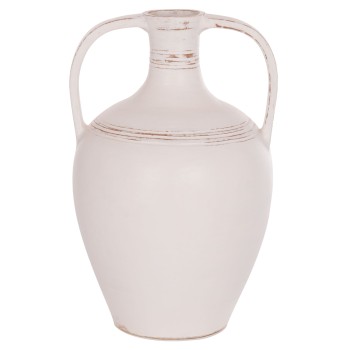 DECORATIVE VASE (AMPHORA) FEAX FK4676.02L TERRACOTA IN WHITE--35x35x58Hcm.