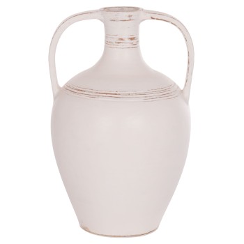 DECORATIVE VASE (AMPHORA) FEAX FK4676.02L TERRACOTA IN WHITE--35x35x58Hcm.