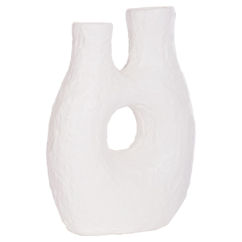 DECORATIVE TABLE VASE NAMENTIS FK4665.02L TERRACOTA IN WHITE COLOR--27x13.5x37Hcm. DECORATIVE TABLE VASE NAMENTIS FK4665.02L TERRACOTA IN WHITE COLOR--27x13.5x37Hcm.