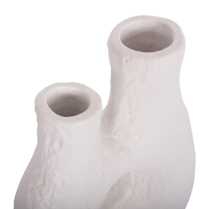 DECORATIVE TABLE VASE NAMENTIS FK4665.02L TERRACOTA IN WHITE COLOR--27x13.5x37Hcm. DECORATIVE TABLE VASE NAMENTIS FK4665.02L TERRACOTA IN WHITE COLOR--27x13.5x37Hcm.