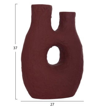 DECORATIVE TABLE VASE NAMENTIS FK4665.03L TERRACOTA IN MAROON RED COLOR--27x13.5x37Hcm. DECORATIVE TABLE VASE NAMENTIS FK4665.03L TERRACOTA IN MAROON RED COLOR--27x13.5x37Hcm.