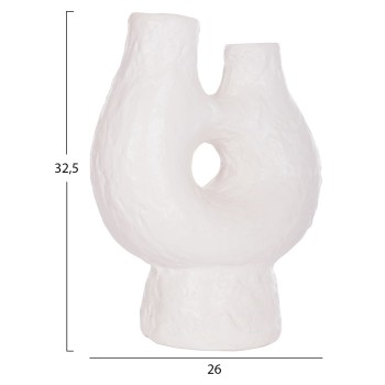 DECORATIVE TABLE VASE NAMENTIS FK4665.02S TERRACOTA IN WHITE COLOR--26x15x32.5Hcm. DECORATIVE TABLE VASE NAMENTIS FK4665.02S TERRACOTA IN WHITE COLOR--26x15x32.5Hcm.