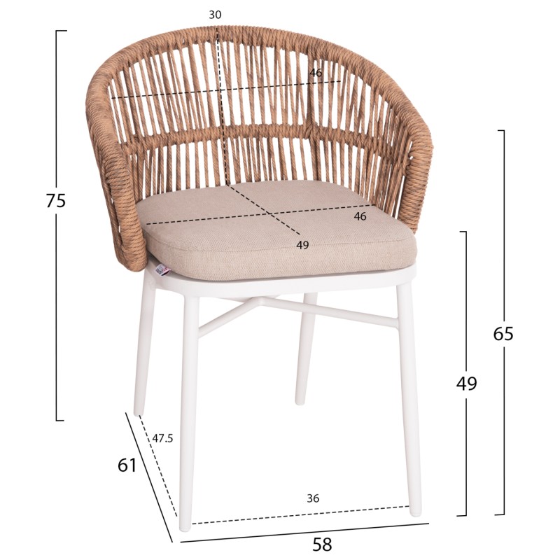 OUTDOOR DINING SET 7PCS KRUM FK21148 WHITE ALUMINUM-P.E.RATTAN OUTDOOR DINING SET 7PCS KRUM FK21148 WHITE ALUMINUM-P.E.RATTAN