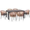 OUTDOOR DINING SET 7PCS KRUM FK21155 DARK GREY ALUMINUM-P.E.RATTAN OUTDOOR DINING SET 7PCS KRUM FK21155 DARK GREY ALUMINUM-P.E.RATTAN