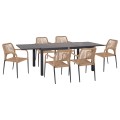 OUTDOOR DINING SET 7PCS KRUM FK21150 DARK GREY ALUMINUM-P.E.TWISTED RATTAN OUTDOOR DINING SET 7PCS KRUM FK21150 DARK GREY ALUMINUM-P.E.TWISTED RATTAN